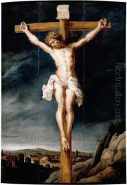 Christ On The Cross Oil Painting by Jan van Boeckhorst