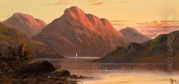 A Pair Of Scottish Landscapes Oil Painting by John Henry Boel