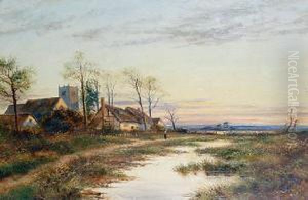 Landscapes At Sunset, A Pair Oil Painting by John Henry Boel