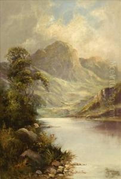 A Highland Loch Oil Painting by John Henry Boel