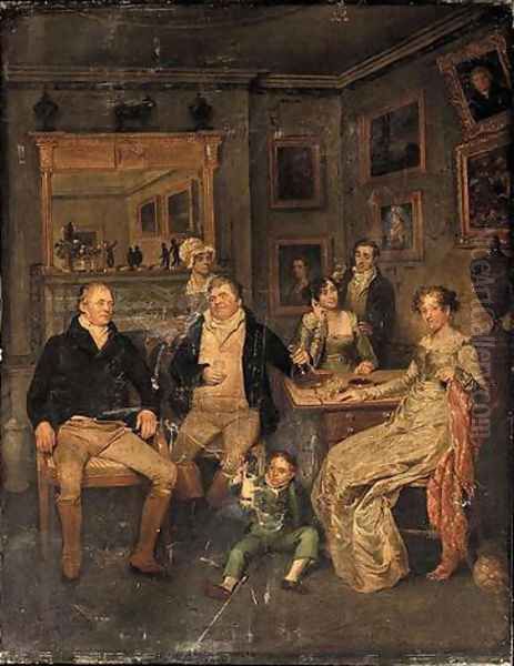 A family portrait Oil Painting by Edward Bird