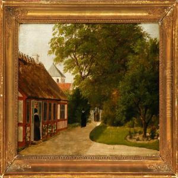 A Pair Of The Artist's Parents Oil Painting by August Vilhelm Boesen