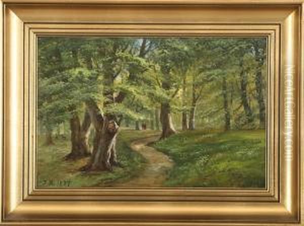 A Springday I The Woods Oil Painting by Johannes Boesen