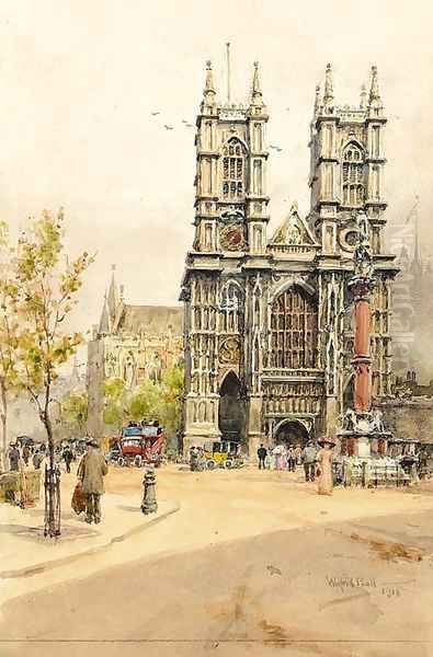 London Bells, the Towers; and Westminster Abbey Oil Painting by Wilfred Williams Ball