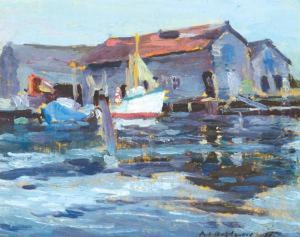 At The Wharf Oil Painting by Abraham Jacobi Bogdanove