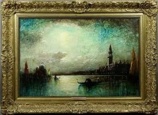 A Nocturnal View Of Venice Oil Painting by George Henry Bogert