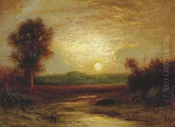 Sunset Oil Painting by George Henry Bogert