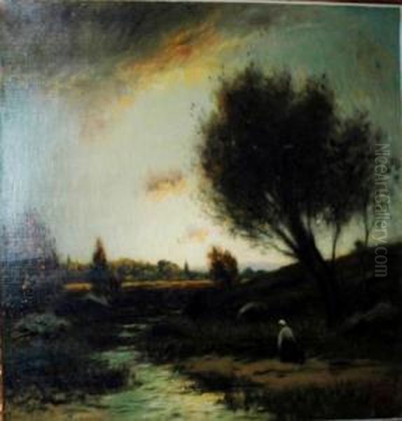 Late Afternoon Oil Painting by George Henry Bogert