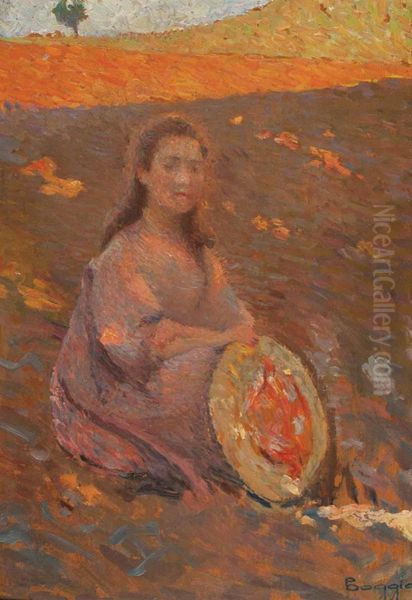 Muchacha Sentada Oil Painting by Emilio Boggio