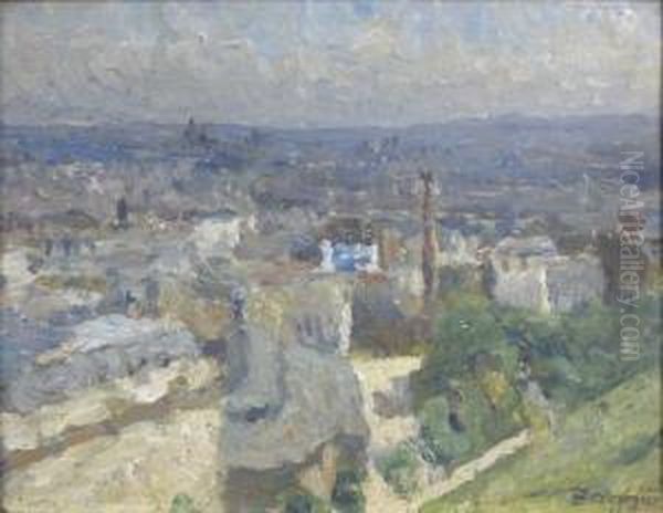 Paris, Le Marche Saint-pierre Oil Painting by Emilio Boggio