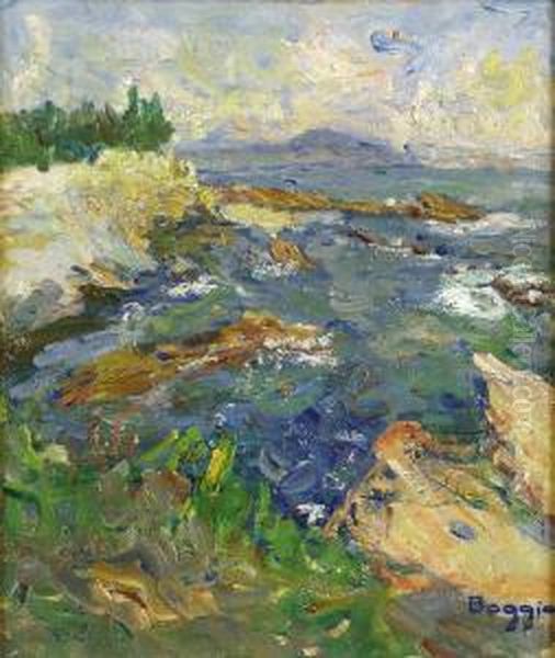 Cote Rocheuse En Mediterrannee Oil Painting by Emilio Boggio