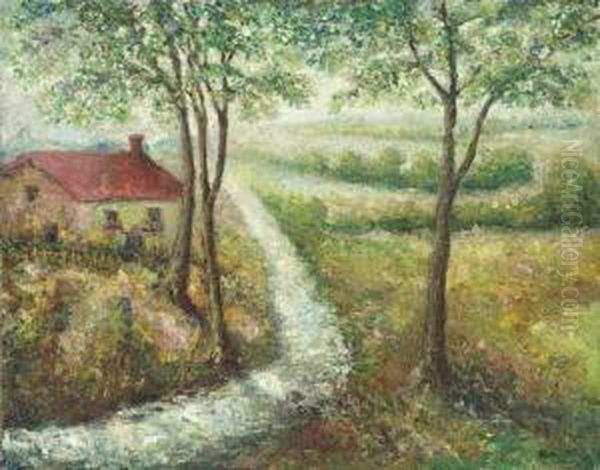 Normandie, La Maison De Campagne Oil Painting by Emilio Boggio