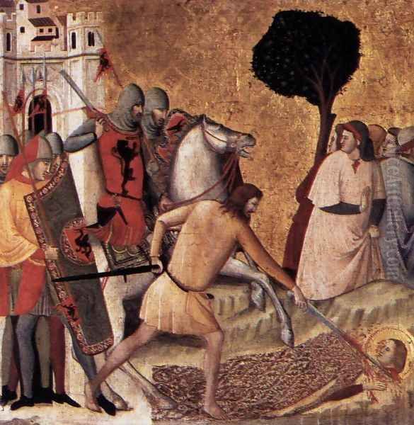 Scenes from the Life of St Colomba Beheading of St Colomba 1340s Oil Painting by Giovanni Baronzio