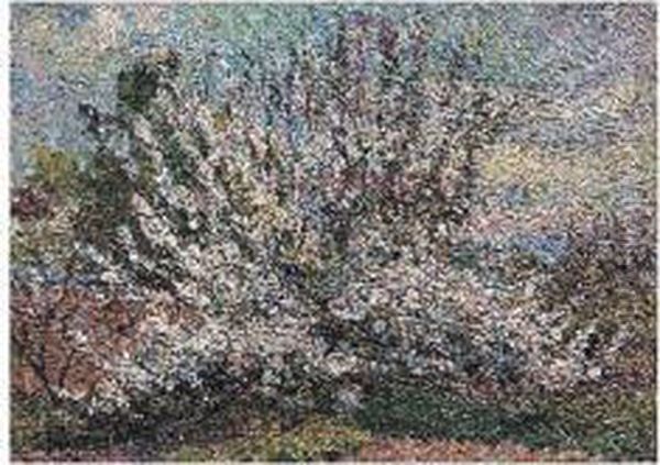 Arbres En Fleurs Oil Painting by Emilio Boggio