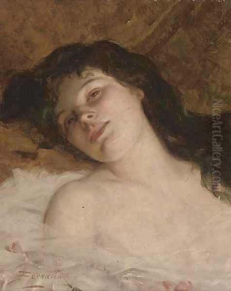 A reclining beauty Oil Painting by Pierre Bonnaud