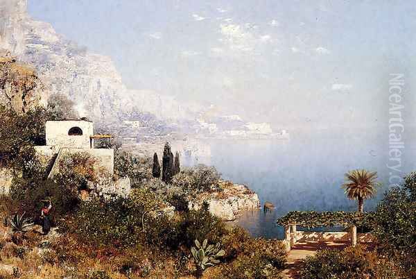 Off The Amalfi Coast Oil Painting by Edmund Berninger