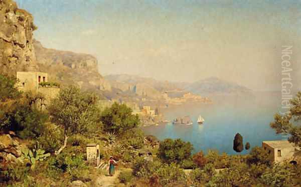 The Amalfi coast Oil Painting by Edmund Berninger