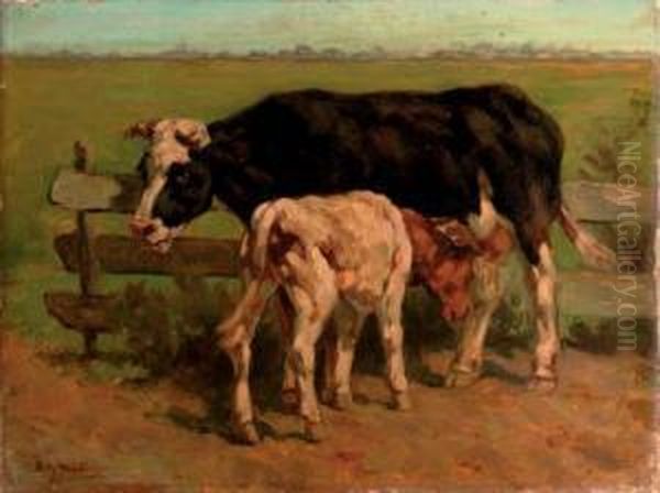 The Young Calf Oil Painting by Hermanus Charles Christiaan Bogman