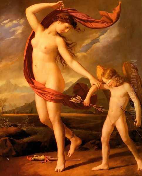 Psyche Et Cupidon (Psyche And Cupid) Oil Painting by Joseph Berger