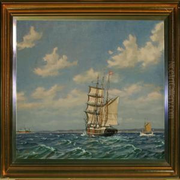 Seascape With Sailing
Ship Off 