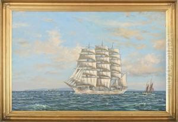 A Full-rigged Finnish Training Ship Oil Painting by Christian Bogo