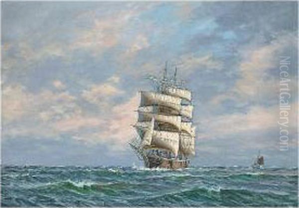 Norwegian Shipping Oil Painting by Christian Bogo