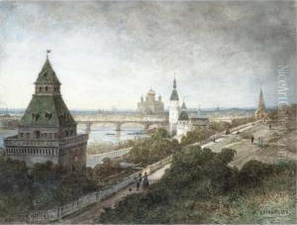 View Of Moscow Oil Painting by Aleksei Petrovich Bogolyubov