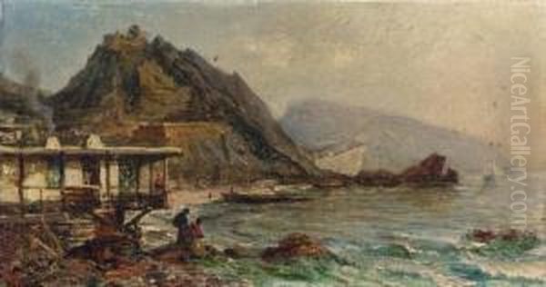 Coastal Scene Oil Painting by Aleksei Petrovich Bogolyubov