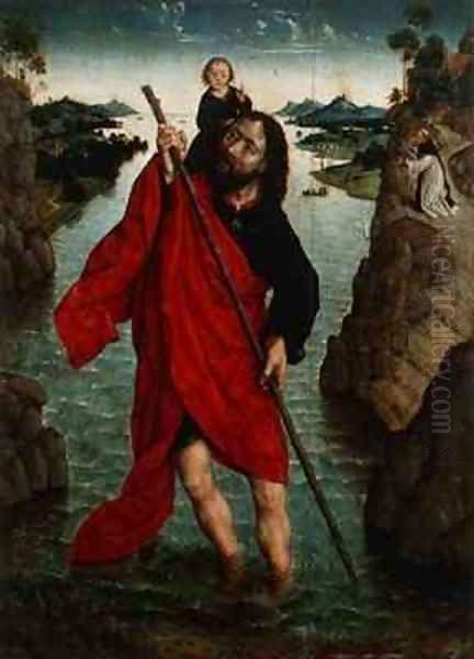 St. Christopher Oil Painting by Aelbrecht Bouts