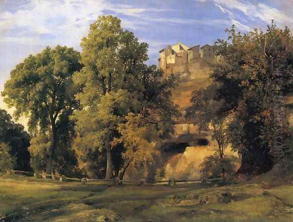 View of Marino, Morning Oil Painting by Jacques-Raymond Brascassat