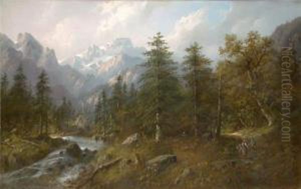 Partie In Ober-baiern Oil Painting by Eduard Boehm