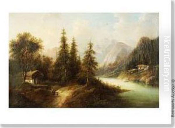 Landscape Intyrol Oil Painting by Eduard Boehm