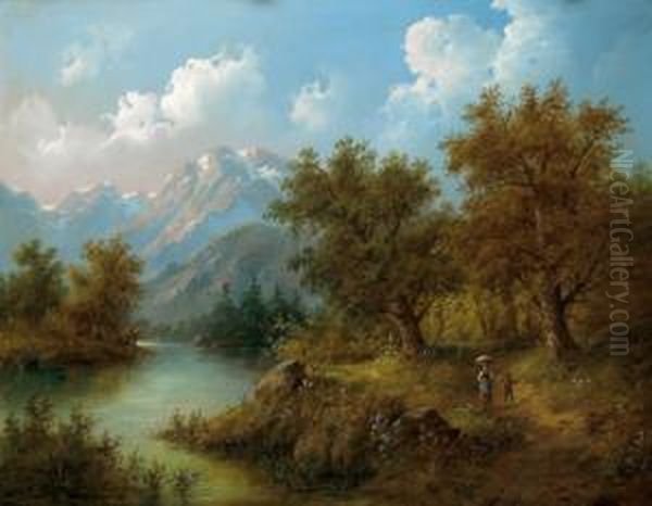 Partie Aus Tirol Oil Painting by Eduard Boehm