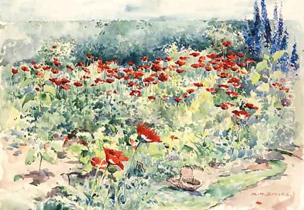 Garden Poppies, Isle of Shoals Oil Painting by Maria Matilda Brooks