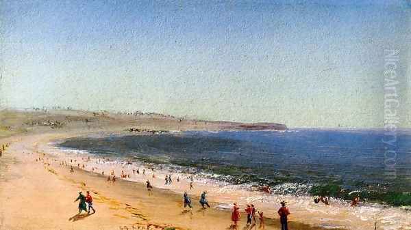 Easton's Beach, Newport, Rhode Island Oil Painting by Charles DeWolf Brownell