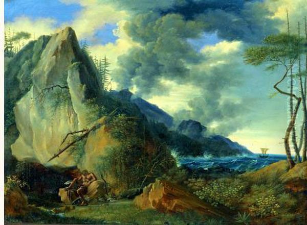 Philoctete Sur L'ile De Memnos Oil Painting by Antoine Felix Boisselier