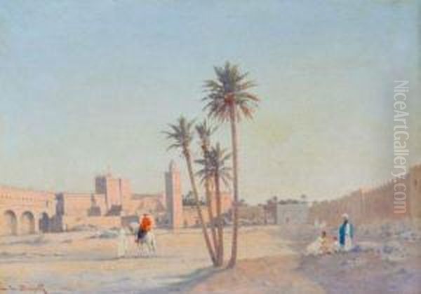 Interieur De La Kasba A Gafsa (tunisie) Oil Painting by Emile Boivin