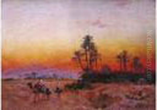 Le Coucher De Soleil. Oil Painting by Emile Boivin