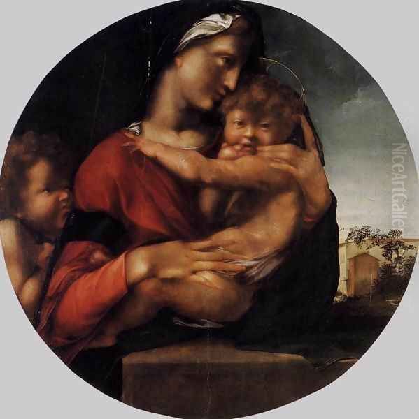 Madonna and Child with the Young St John Oil Painting by Alonso Berruguette