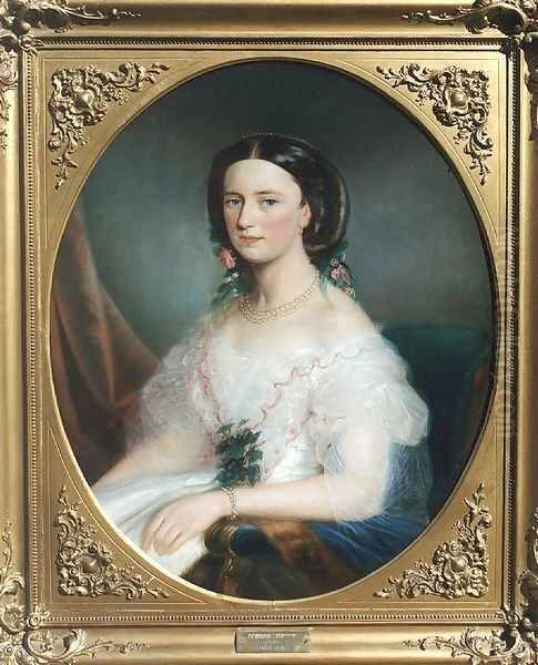 Countess Almasy 1852 Oil Painting by Jozsef Borsos