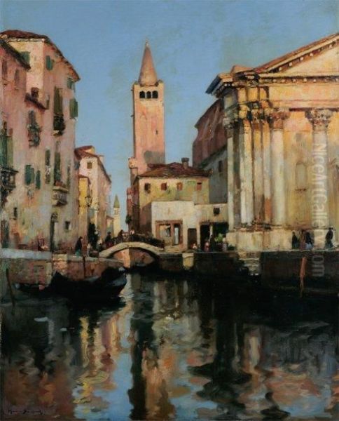 Vue De Venise Oil Painting by Maurice Bompard