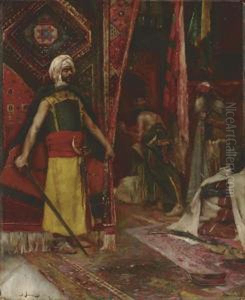 L'entree De La Mosquee Oil Painting by Maurice Bompard