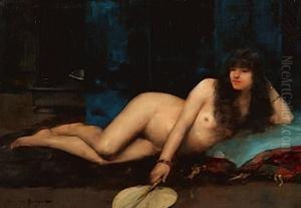 Odalisque Oil Painting by Maurice Bompard