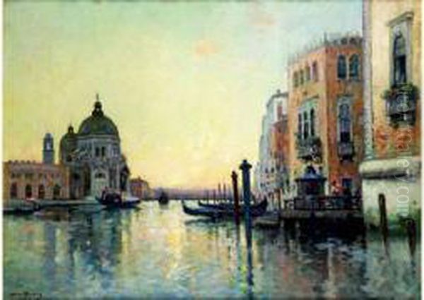 Coucher De Soleil Sur Venise Oil Painting by Maurice Bompard