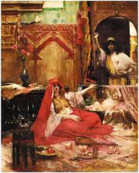 Maternite Au Harem Oil Painting by Maurice Bompard