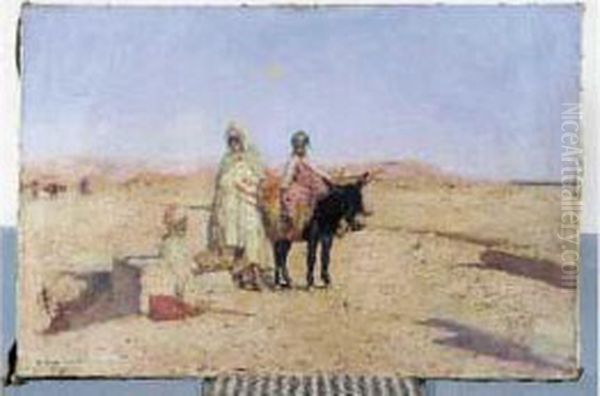 Sur La Route De Biskra Oil Painting by Maurice Bompard