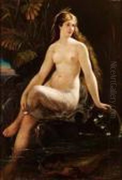 Ninfa Delle Fonti Oil Painting by Roberto Bompiani