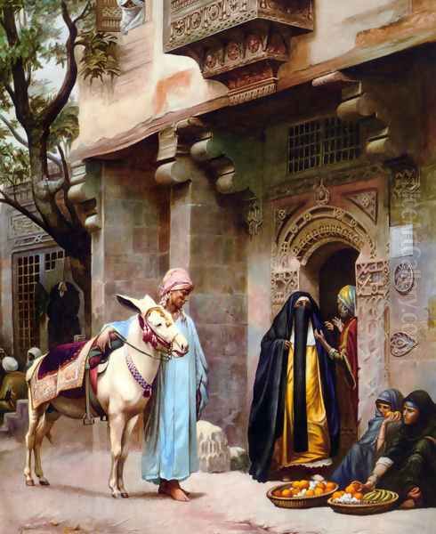 Scene de rue au Caire Oil Painting by H. G. Birchall