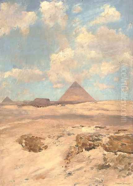 The Pyramids at Giza Oil Painting by Eugen Felix Prosper Bracht