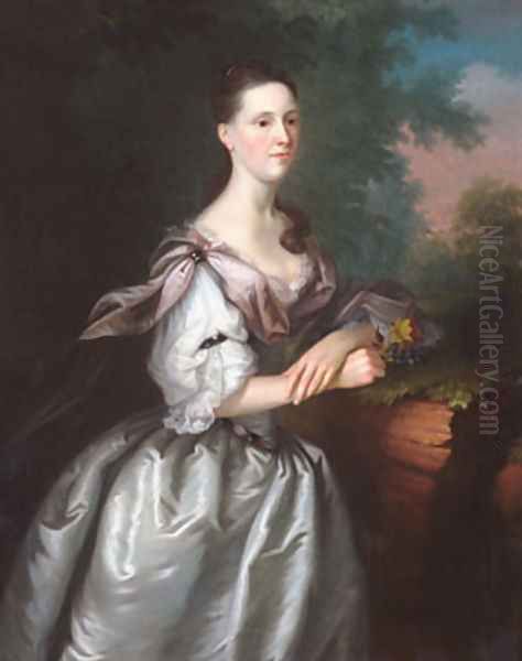 Mrs. Samuel Cutts Oil Painting by Joseph Blackburn